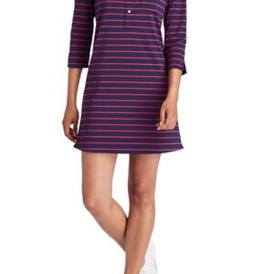 Vineyard Vine Women’s Margo Navy and Red Striped Dress 2x
